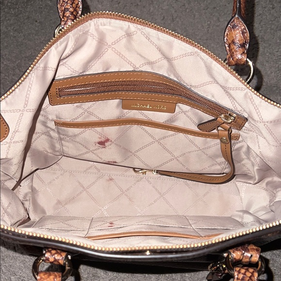 MICHAEL KORS Brown Snake Python Embossed Satchel - Picture 4 of 8